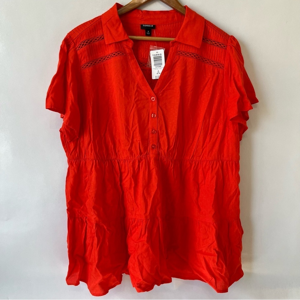 Torrid Bright Orange Short Sleeve Top NWT